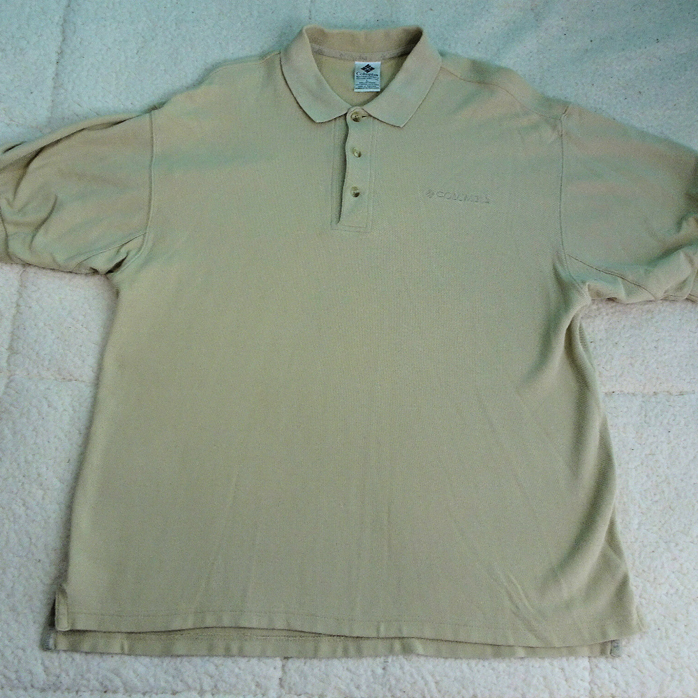 Columbia Tan Polo Shirt Size Large